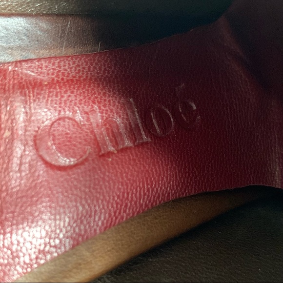 Chloe Silverado Brown Lace Up Mary Jane Wooden Block Heel Oxford Pump Size 7.5 - Picture 5 of 9